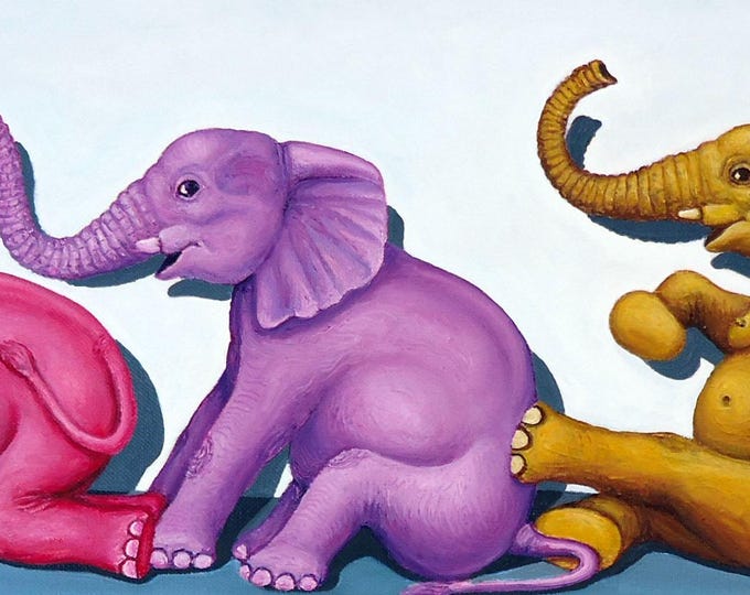JOYFUL GIANTS - original oil painting by Grigor Velev
