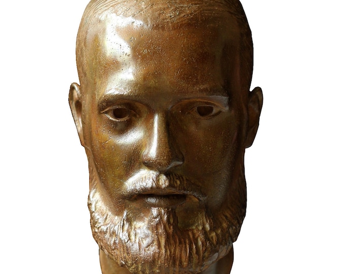 MAN WITH BEARD - original brass sculpture by Nikolay Martinov