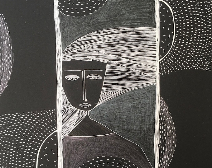 In A Space Of Things - original drawing by Irina Goleva