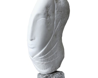 BULGARIAN WOMAN - original marble sculpture by Rasho Mitev