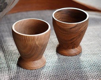 WALNUT CONES - wooden shot glasses by Sava Draganov