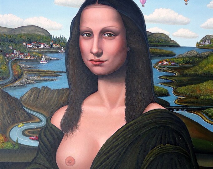 MY MONA LISA 3 - original oil painting by Grigor Velev