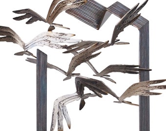 BIRDS II - original steel sculpture by Stevlin Yovchev