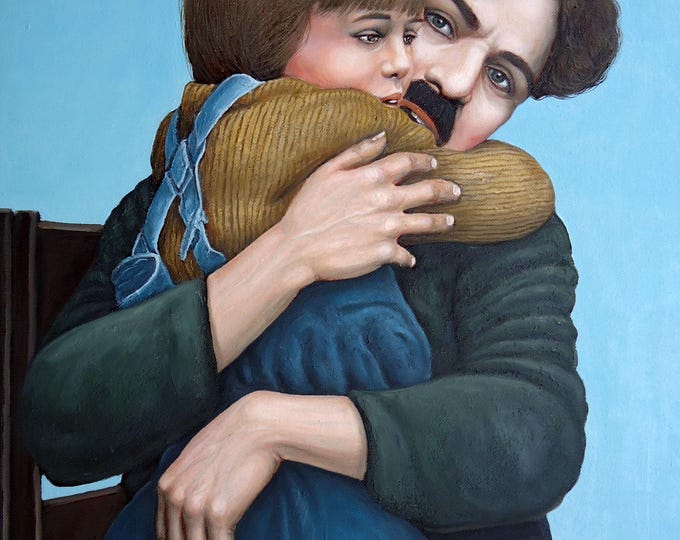 THE HUG - original oil painting by Grigor Velev