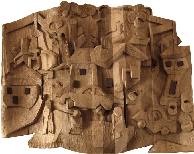 SOFIA CITY - original wood wall sculpture by Nikola Tsvetanov