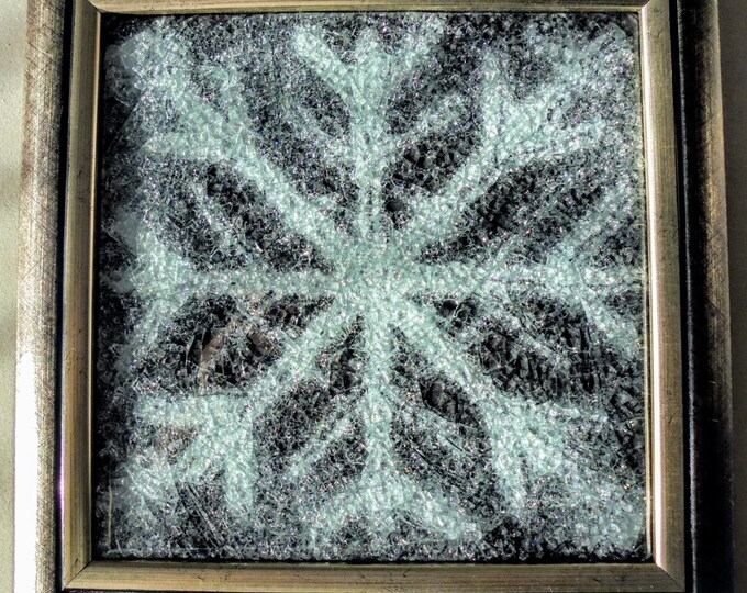 SNOWFLAKE - original fused glass wall sculpture by Rossitza Trendafilova