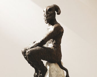 SATYR - wood and stone sculpture by Svetoslav Hadjigaev