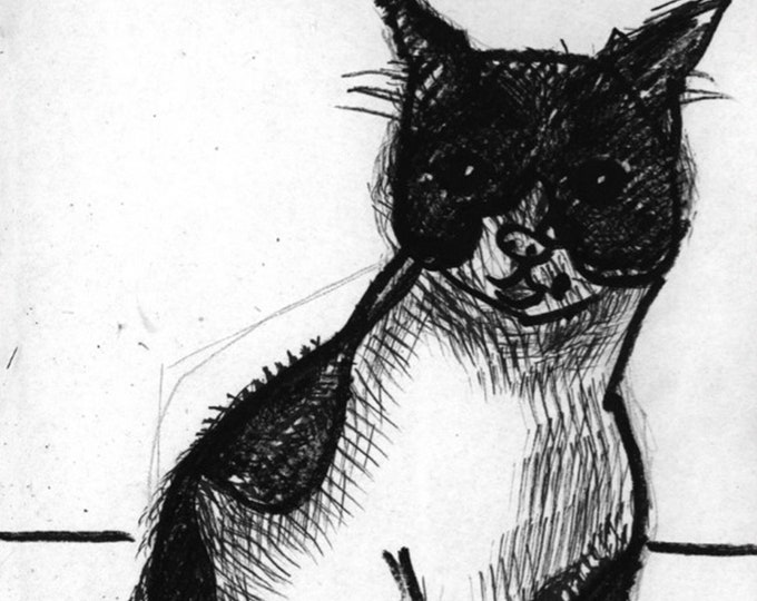 CAT - original ink drawing by Nikola Tsvetanov