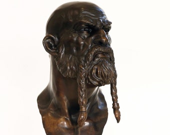 PORTRAIT OF A VIKING - bronze sculpture by Tsvetan Nikolov