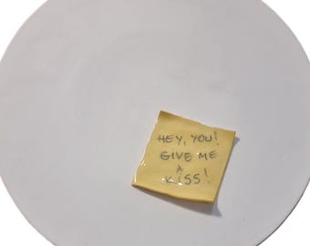 GIVE ME A KISS - original ceramic wall sculpture by Zlatina Krusteva