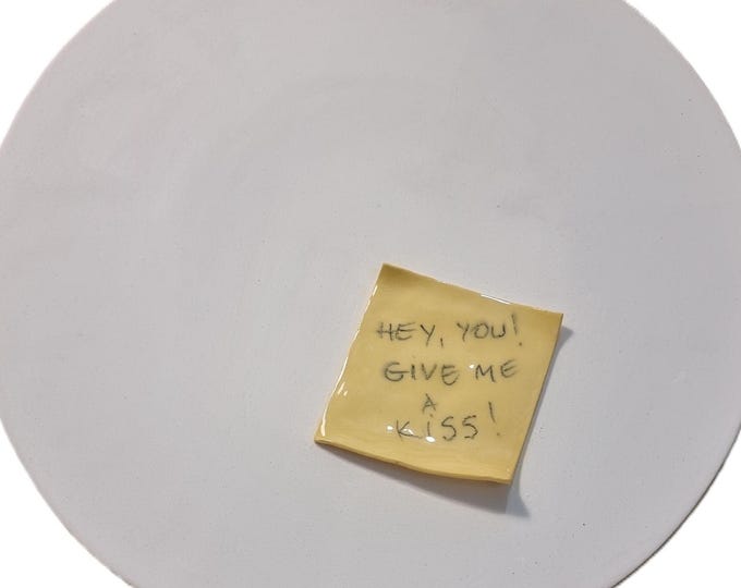 GIVE ME A KISS - original ceramic wall sculpture by Zlatina Krusteva