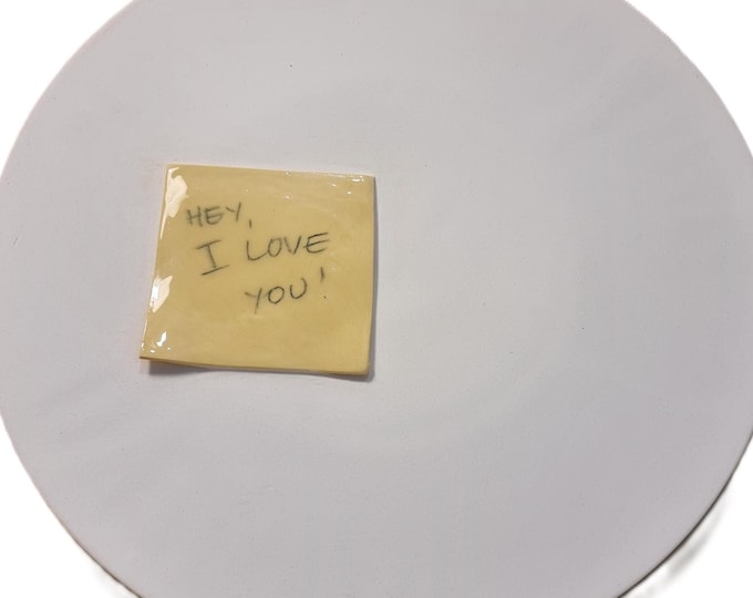 HEY I LOVE YOU - original ceramic wall sculpture by Zlatina Krusteva