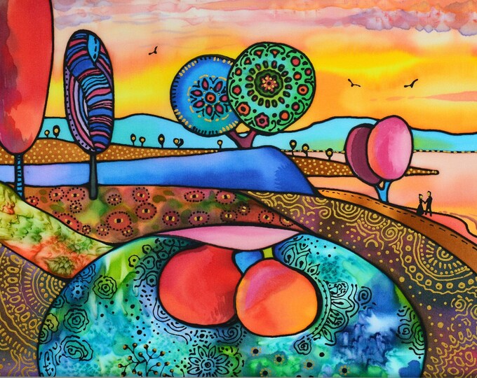 FAIRY TALE - original silk painting by Silvia Pavlova