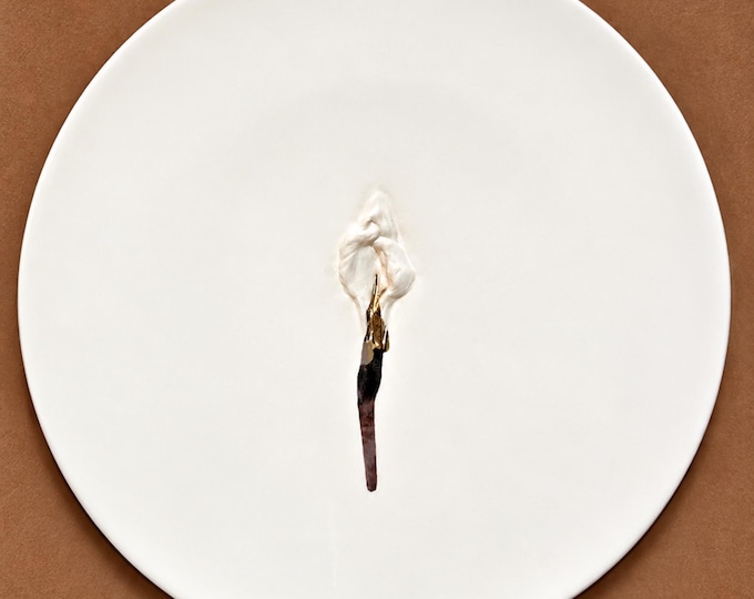 VULVA HYPNOTICA XXVI - original porcelain wall sculpture by Zlatina Krusteva