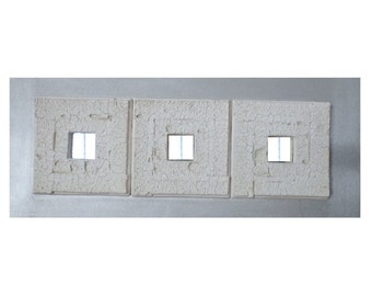 WHITE SQUARES - original porcelain wall sculpture by Rossitza Trendafilova
