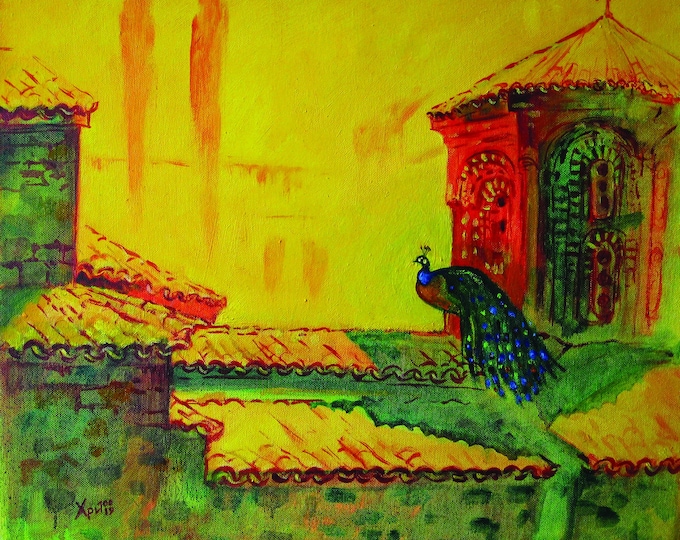 SAINT NAUM - original oil painting by Hristo Hristov
