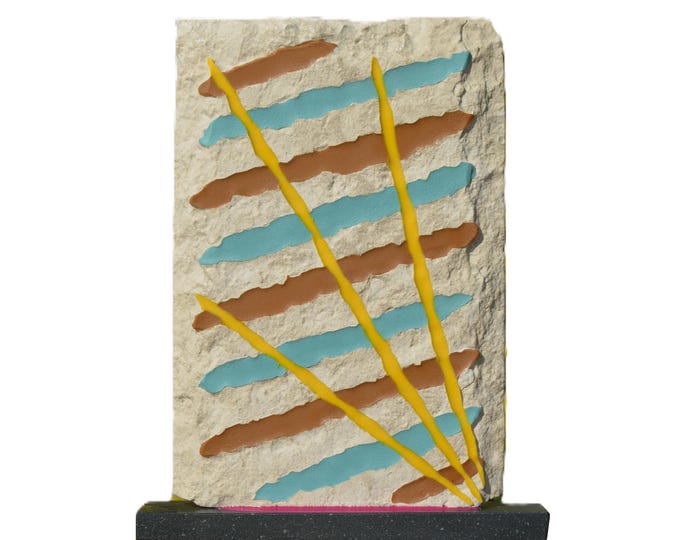 ADMIRED - original limestone sculpture by Ognyan Chitakov - award winning art, gabbro base