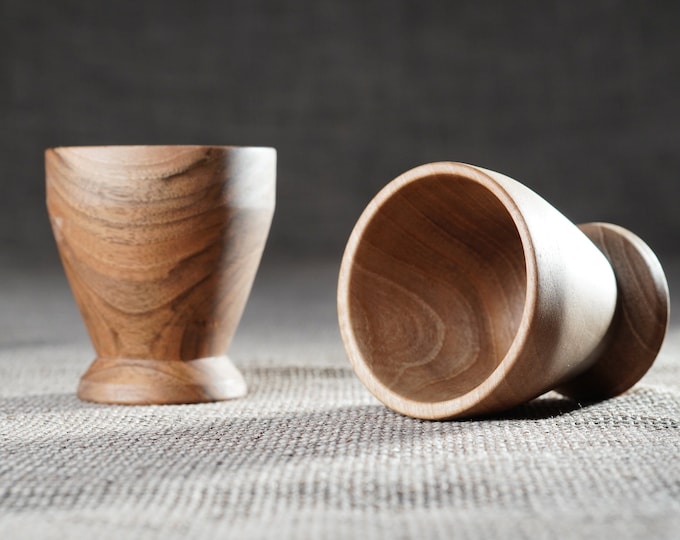 WALNUT CONES - wooden shot glasses by Sava Draganov