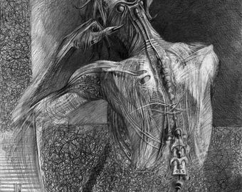 HEEH - original graphite drawing by Toni Kondev