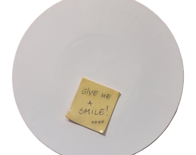 GIVE ME A SMILE - original ceramic wall sculpture by Zlatina Krusteva