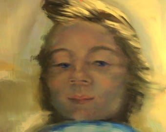 TWO BEAUTIFUL EYES - original oil painting by Nikola Gulev