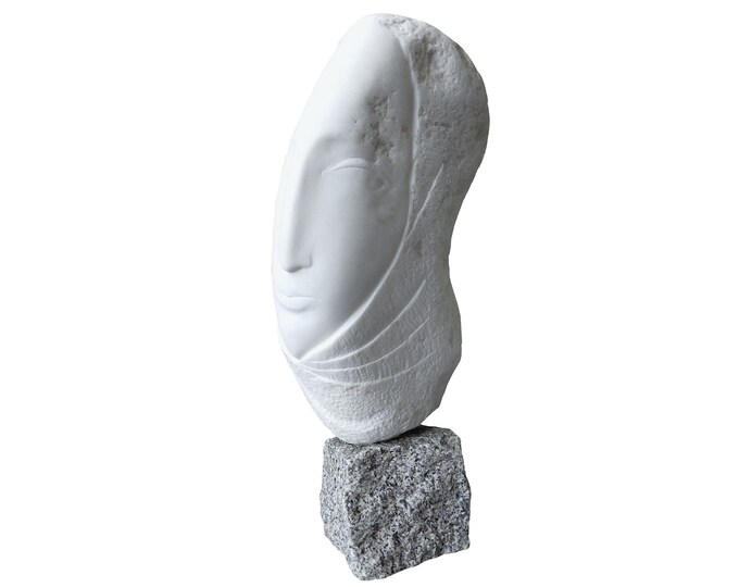 BULGARIAN WOMAN - original marble sculpture by Rasho Mitev
