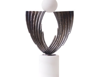 WORLD PRIZE - original steel and marble sculpture by Stevlin Yovchev