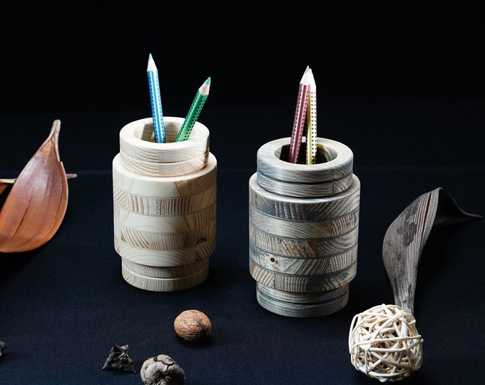 NORTH & SOUTH POLE - wood pencil holders by Sava Draganov