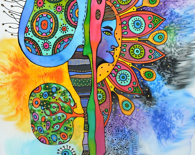 INNER BLOOM - original silk painting by Silvia Pavlova
