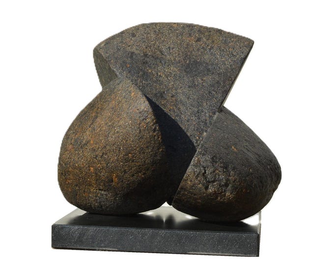 EKA PADA RAJAKAPOTASANA - original stone sculpture by Ognyan Chitakov