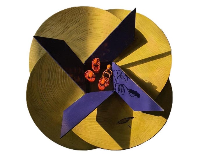 YELLOW VIOLET - original wood wall sculpture by George Troyanov