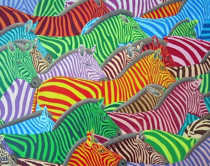 ZIG ZAG ZEBRAS 4 - original oil painting by Grigor Velev