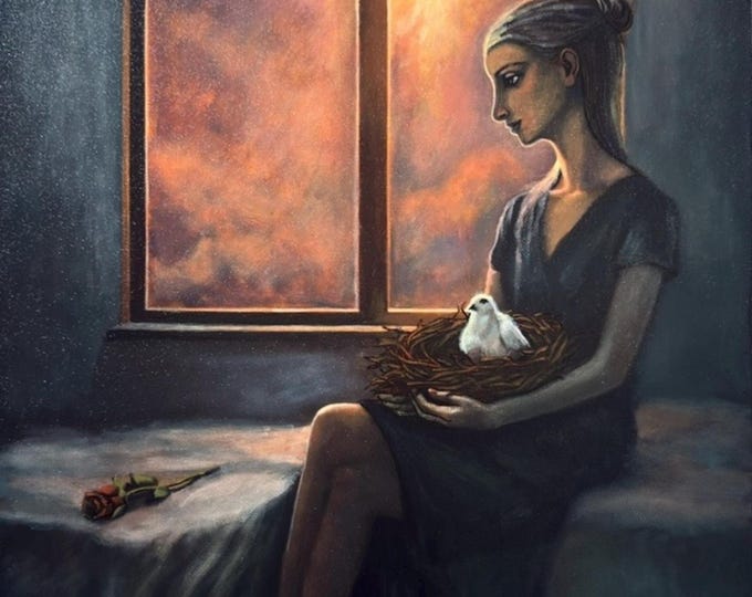 WHERE LIGHT Is SILENT - original acrylic painting by Nikola Gulev