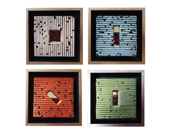 SMALL MIRRORS - original ceramic wall sculpture by Rossitza Trendafilova