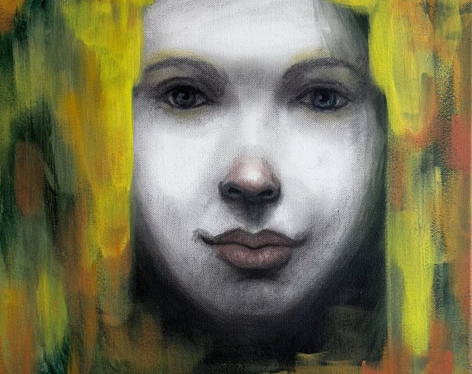 VEILED EMOTIONS - original acrylic painting by Nikola Gulev