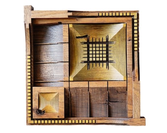 GEOMETRIC FRAGMENTS IV - original wood wall sculpture by Sava Draganov