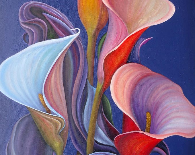 CALLA LILIES REQUIEM - original oil painting by Grigor Velev