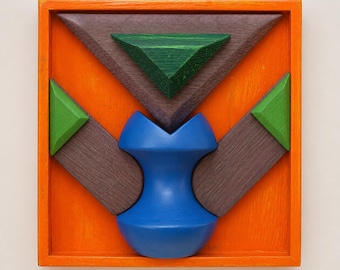 ORANGE MEMORY - original wood wall sculpture by George Troyanov