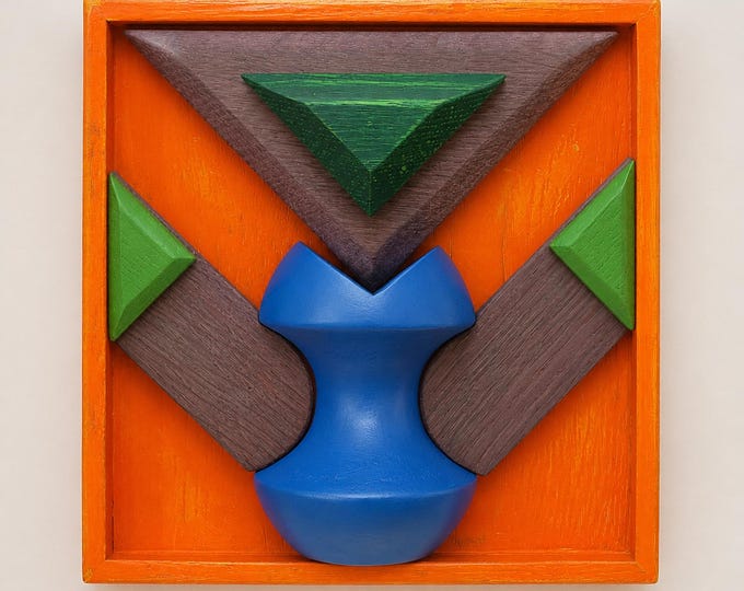 ORANGE MEMORY - original wood wall sculpture by George Troyanov