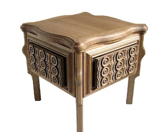 2 OAK SIDE TABLES - original wood art design furniture by Sava Draganov