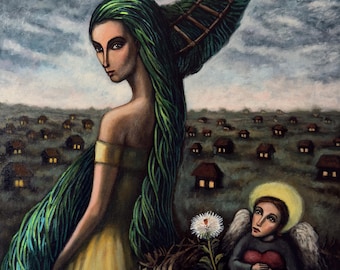 GUARDIAN OF HEART - original acrylic painting by Nikola Gulev