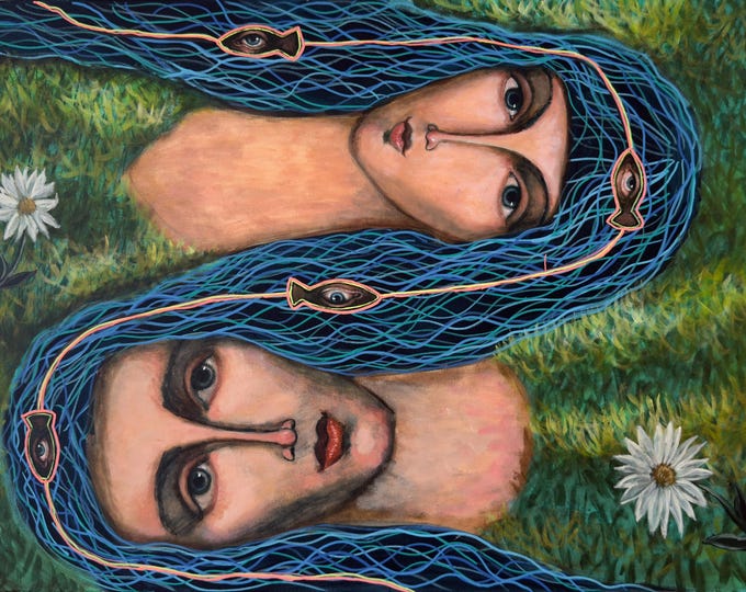 HAPPINESS FLOW - original acrylic painting by Nikola Gulev