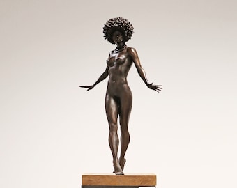 AFRICAN WOMAN - bronze sculpture by Tsvetan Nikolov