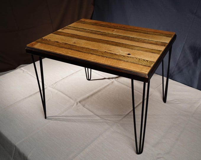 Wooden Table with Metal Legs - wood art design furniture by Sava Draganov