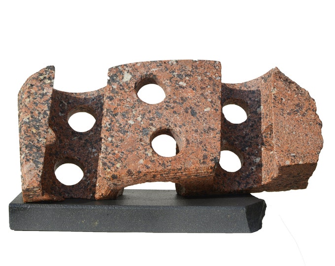 HARMONY IN MOTION - original red granite sculpture by Ognyan Chitakov