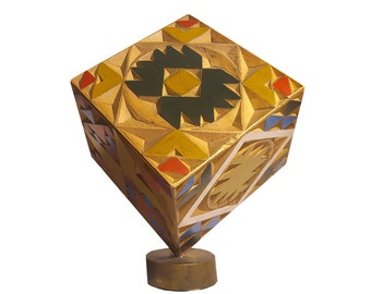 CUBE - original wood sculpture by George Troyanov