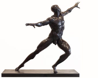 1970年代 裸婦像 iron鋳鉄製オブジェ 一対 アールデコ FRANKART ヴィンテージの裸婦像 - 女性の像 - エロティックアートの女性像