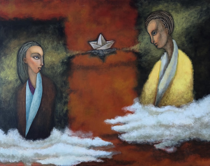 WHISPERED DESTINIES - original acrylic painting by Nikola Gulev