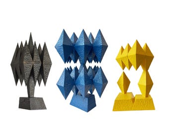ARCHITECTURE OF LIGHT - three original wood sculptures by Nikola Tsvetanov