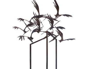 BIRDS III - original steel sculpture by Stevlin Yovchev